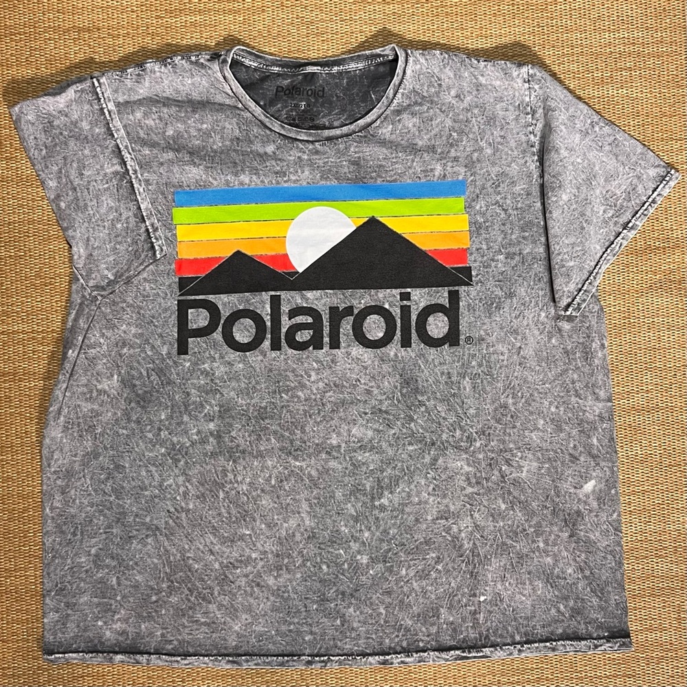 Vintage Polaroid Logo T-Shirt Gray Size 2XL Great Condition